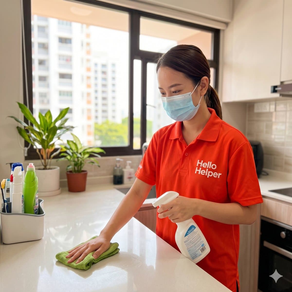 HelloHelper cleaner at work